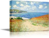 เส้นทางผ่านที่ Pourville ข้าวโพดโดย Claude Monet ผ้าใบ Giclee ภาพพิมพ์ผนังรูปห่อศิลปะยืดและกรอบพร้อมที่จะแขวน24X36