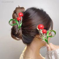☍✕ Korean Kawaii Cute Cherry Hair Clip Claw Clamp for Women Girls Hairpin Shark Clip Crab Headband Hair Gift Accessories Headwear