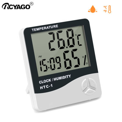 RCYAGO LCDดิจิตอลอุณหภูมิเครื่องวัดความชื้นในประเทศความชื้นHTC-1ปลุก