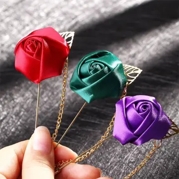 Women Camellia Flower Brooch Scarves Pin Accessory Clothing Jewelry For  Wedding