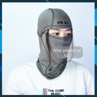 Nón trùm đầu Ninja đội mũ bảo hiểm Fullface màu xám trơn thumbnail