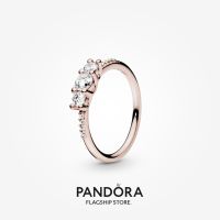 Official Store Pandora 14k Rose Gold-Plated Trio Ring with Clear Cubic Zirconia