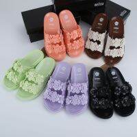 【FAST DELIVERY】2023 New Melissa Co-branded Slippers Womens One-line Sandals Flower Thick Bottom Buckle Jelly Shoes