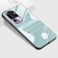 เคส PMP สำหรับ OPPO Reno10 Pro + 5G หรูหรา INS ญี่ปุ่นและเคสมันวาวดอกไม้นำโชคกระจกเทมเปอร์ปลอกเคสประกบหลังแบบแข็ง