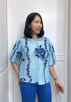 2MUAY FLOWER PRINTED PLEAT TOP เสื้อผู้หญิง เสื้อพลีทคุณภาพ รุ่น GPC92178 4สี FREE SIZE