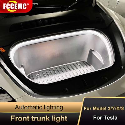 LED รถด้านหน้า Trunk Light Strip ติดตั้งง่ายกันน้ำยืดหยุ่นอัตโนมัติดัดแปลงแสงนีออนโคมไฟสำหรับ Tesla รุ่น3รุ่น Y S X