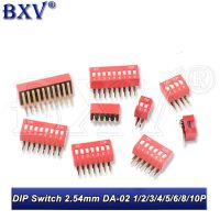 DIP Switch 2.54MM DA-02 1/2/3/4/5/6/8/10P Horizontal Dial 90 Degrees Plug-in Side Insert Bent Foot Switch New 5PCS IGMOPNRQ WATTY Electronics