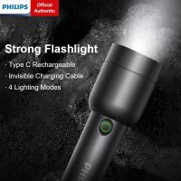 Philips Protable Flashlight Powerful Rechargeable LED Flashlights Indoor Outdoor Light Lamp for Self Defense Camping