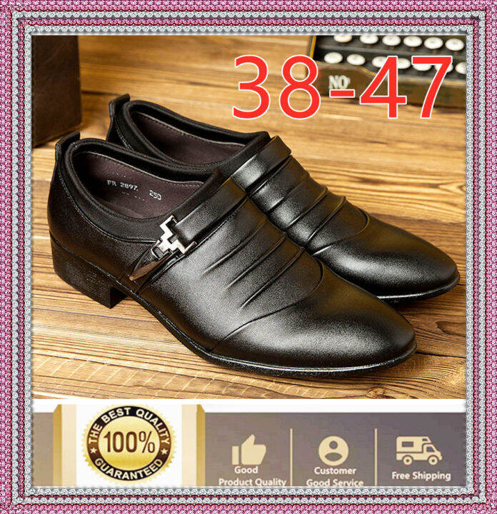 รองเท้าหนังสีดำสำหรับผู้ชาย-รองเท้าหนัง-cacual-สำหรับผู้ชายรองเท้าชุดเดรสสำหรับผู้ชายรองเท้าสำนักงานผู้ชายรองเท้าทางการรองเท้าหนังธุรกิจอังกฤษรองเท้าหนังขนาดใหญ่45-46-47รองเท้าหนังราคาถูก
