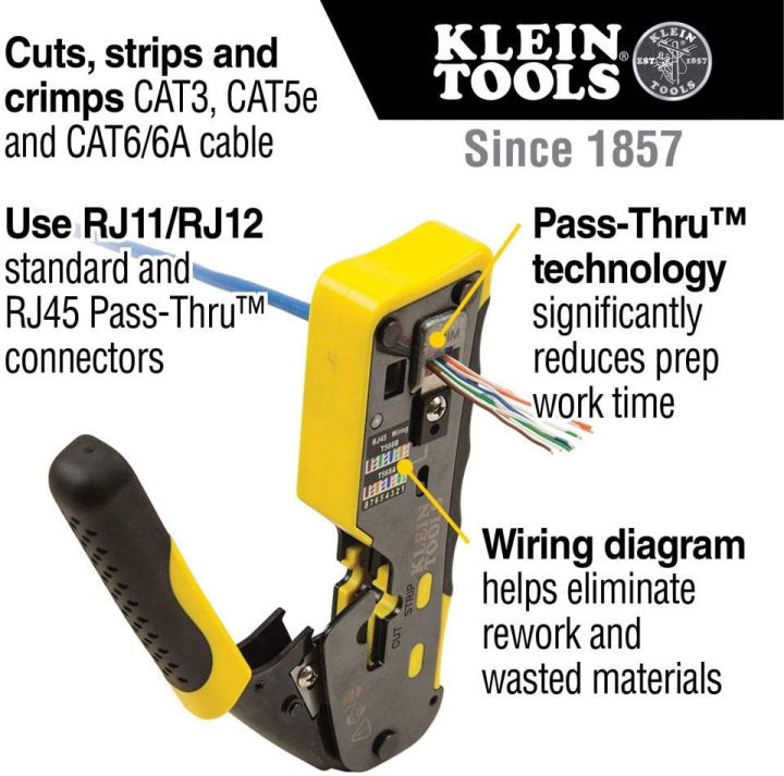 klein-tools-80072-rj45-cable-tester-kit-with-lan-scout-jr-2-coax-crimper-stripper-cutter-tool-and-pass-thru-modular-data-plug
