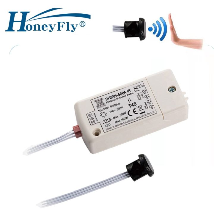 honeyfly-สวิทช์เซ็นเซอร์ไออา500w-100-240v-max-100w-สำหรับไฟ-led-สวิตช์หลอดไฟอินฟาเรดเปิด-ปิดอัตโนมัติอัจฉริยะ5-10ซม