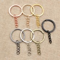 20 pcs/lot Key Ring Key Chain 7 Colors Plated 50mm Long Round Split Keychain Keyrings Wholesale