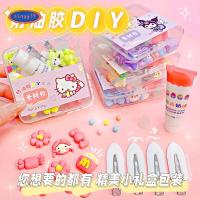 XINGG39 แนวคิดเชิงสร้างสรรค์ กิ๊บติดผม DIY กาวครีม ครีมจำลองสถานการณ์ หลายสี บรรจุภัณฑ์วัสดุกิ๊บติดผม ถุงวัสดุ DIY กาวครีม กล่องทำมือ กิ๊บติดผมตาข่ายสีแดง สำหรับเคสโทรศัพท์