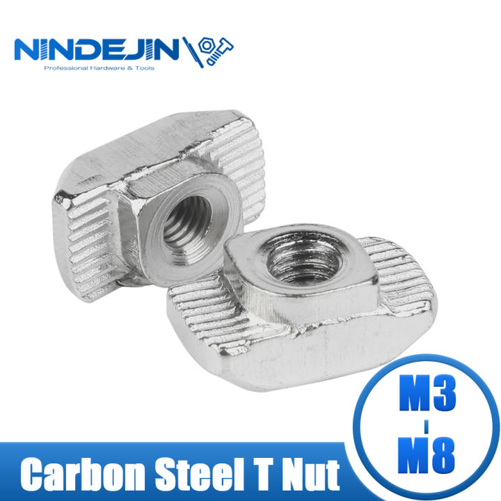 nindejin-30pcs-m3-m4-m5-m6-m8-t-nut-หัวค้อนเลื่อนเหล็กคาร์บอน-t-slot-nut-ตัวยึด2020-3030-4040โปรไฟล์ชุดอลูมิเนียม