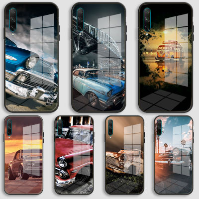 【CW】Balck Glass Case For Honor 30 20 10 Lite Pro 10i 20i 9a 8a 8x Silicone Cover Protection R Tra.ctors Car