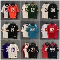 New arrival embroidered jerseys NFL Rugby Jersey American Football hiphop Harajuku Street Number BF Hip-Hop Style Loose Mid-Length Half Sleeves