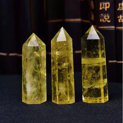 ；。‘【； 1Pc Natural Citrine Crystal Point Healing Obelisk Yellow Quartz Wand Beautiful Ornament For Home Decor Reiki Stone Pyramid