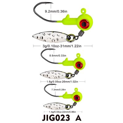 PROBEROS 5ชิ้นตะขอตกปลาสปินเนอร์1.4G-1.6G-3G ตะขอเบ็ดเงี่ยงยาวแบบสัมผัสช้อนขอเกี่ยวเบ็ดตกปลาเหยื่อแบบนิ่มที่มีดวงตา3D LYG3824จับปลา