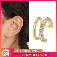 【YF】 Fashion Gold Color Ear Cuffs Exquisite Rhinestone Decor Cuff Earring Women No Pierced C Shape Geometric Accessories