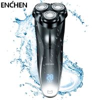 ZZOOI ENCHEN Rechargeable IPX7 Waterproof Electric Shaver Wet and Dry Mens Rotary Shavers Electric Shaving Razors with Pop-up Trimmer