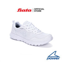 Bata บาจา ยี่ห้อ Power รองเท้ากีฬา รองเท้าผ้าใบ รองเท้าพละนักเรียน รองเท้าพละ รุ่น Wave Accent สีขาว 8211907