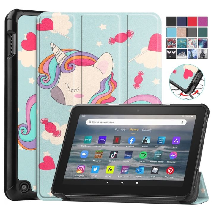 for-fire-7-fire7-case-2022-cute-unicorn-cat-flower-painted-shockproof-hard-pc-back-tablet-for-amazon-fire-7-inch-case-cover-kids
