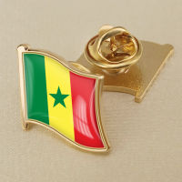 Senegal Senegalese Flag Crystal Resin Badge Brooch Flag Badges of All Countries in the World All-metal Brooch Copper Brooch Collection