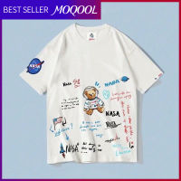 MOQOOL เสื้อยืดผู้ชายแขนสั้นลายหมีน้อยกราฟฟิตี้2023ใหม่สำหรับฤดูร้อน