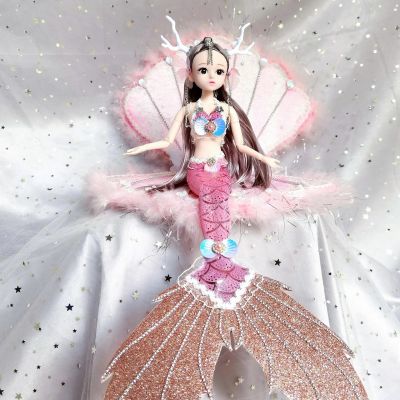 30CM Makeup Baby BJD DIY Mermaid Dolls Fashion Clothes Bebe Reborn Doll Hairdorables Dummy Cute Toy for Girls High Quality Real