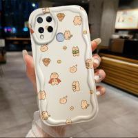 เคสสำหรับ C15 REALME ลายคลื่นสาวน่ารักหมีทำจากไอศครีมเคสเคสโทรศัพท์นิ่ม