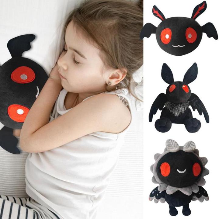 cute-bat-stuffed-animal-mothman-red-eye-design-poseable-art-doll-gothic-stuffed-animal-indoor-ornament-cute-fluffy-throw-plush-for-kids-birthday-halloween-gift-richly