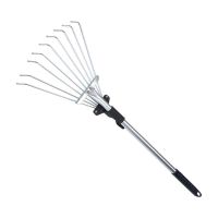 Collect Loose Debris 9 Teeth Hand Tool Lawns Home Garden Rake Fan Broom Yards Lightweight Leaf Brush Stainless Steel Agriculture