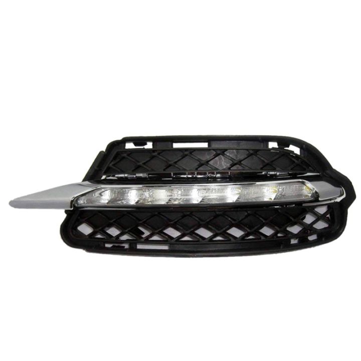 2218201756 2218201856 Fog Light Grille with Light LED Daytime Running Light Grille Kit Replacement Accessories for Mercedes-Benz S-Class W221