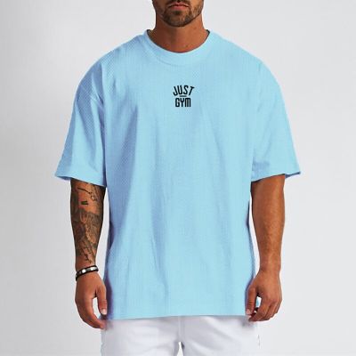Oversized T Shirt Men Loose Drop Shoulders Gym Clothing Bodybuilding Fitness Streetwear Hip-Hop T-Shirt Quick Dry Mesh Sport Tee XS-4XL 5XL 6XL
