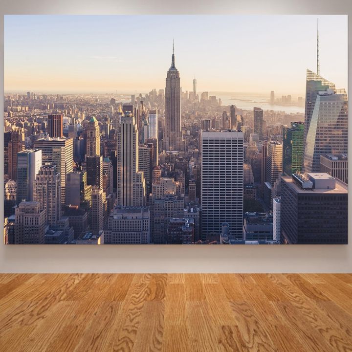 new-york-skyscrapers-posters-and-prints-cityscape-wall-art-pictures-home-decoration-maison-night-building-wall-painting