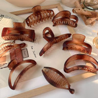 【CW】Matte Texture Acrylic Womens Large Hair Claws Hairpin Brown Color Big Hair Claw Crab Barrette Hairclip Hair Accessories