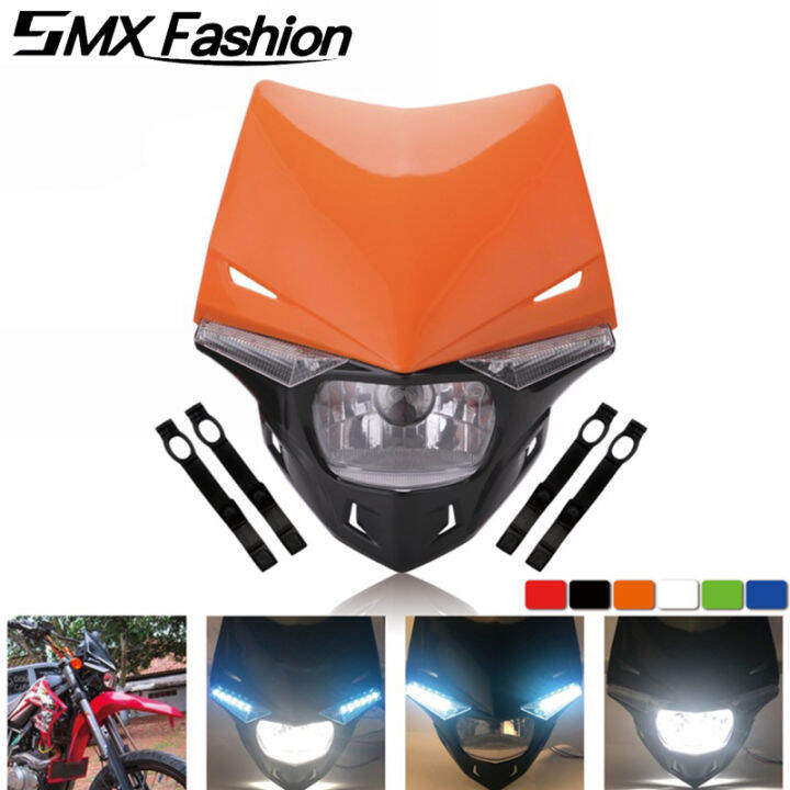 Motorcycle Dirt Bike Headlight Assembly Ghost Face Fairing Lamp KTM EXC SX SXF EXC MX SMR