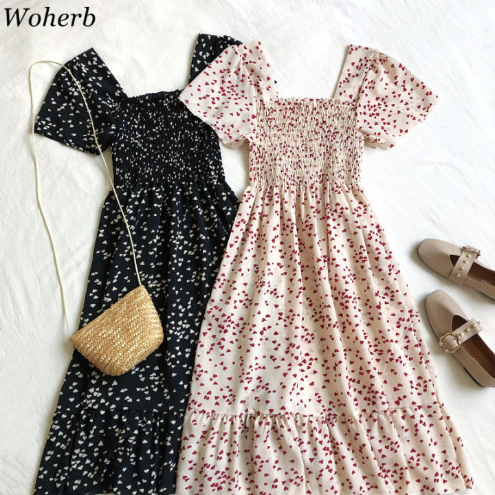 woherb-summer-dress-women-floral-print-sexy-square-collar-elastic-waist-dresses-korean-elegant-sweet-ruffle-vestidos-25644
