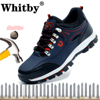 แบรนด์ Whitby (จัดส่ง 3 วัน) COD Unisex Fashion Works Safety Shoes For Men รองเท้าผู้ชายและผู้หญิงรองเท้าหุ้มส้นเหล็กป้องกันการกระแทกและป้องกันการเจาะรองเท้าท