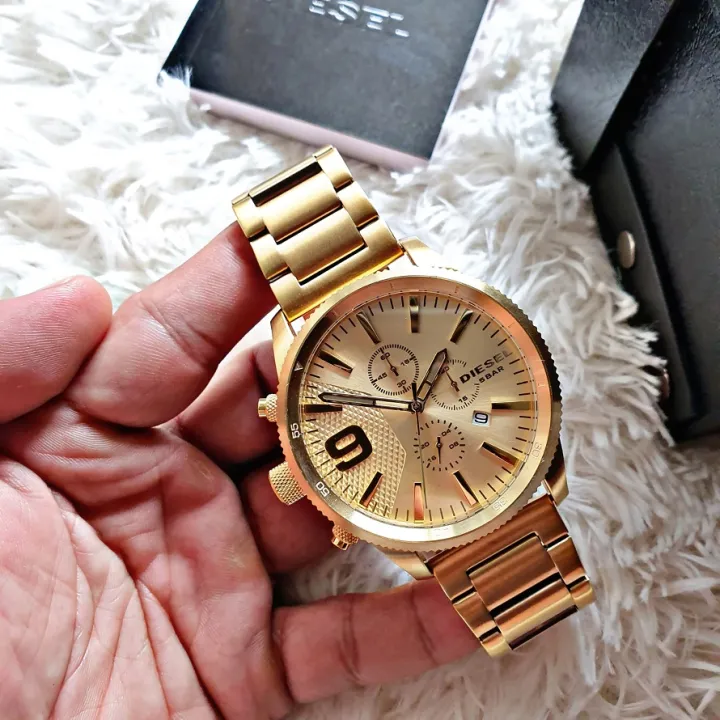 diesel rasp watch gold