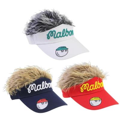 Sweatproof Men Women Casual Concise Sun Shade Adjustable Sun Visor Baseball Cap with Spiky Hairs Wig Baseball Hat with Spiked Wigs polite