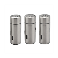 3Pcs Salt and Pepper Shakers, Stainless Steel Spice Shaker, Shaker Sifter for Salt Sugar Pepper Spice Seasoning