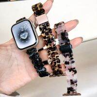 ♣❧✚ Watchband for Apple Watch 7 41mm 45mm Fashion Amber Resin Band for iWatch 6 SE 5 4 3 40mm 44mm 38mm 42mm Replace Strap Bracelet