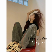 Zoey.Studio กางเกงยีนส์ กางเกงขายาว กางเกงคาร์โก้ผู้หญิง สไตล์ สบายๆ ทันสมัย ทันสมัย WNK2300MQB 41Z231012