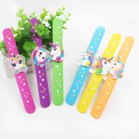 Color Stars Printing Unicorn Wristband Flexible Wrap Slap Bracelet Kids Girl Children Beautiful Enfant Bangle Party Gift Favors