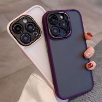 เคสเกราะกันกระแทกสีด้านสุดหรูสำหรับ iPhone 14 13 12 Pro Max Plus TPU ไฮบริด + PC เคสกันกระแทกนิ่มตัวปกป้องกล้องถ่ายรูปโปร่งแสง