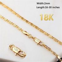 【cw】 Europe and the United States Ornament wish New Plating 18K Gold Necklace 2MM Flat Chain 卍 Symbol Chain 925 Silver Pendant Necklace Wholesale