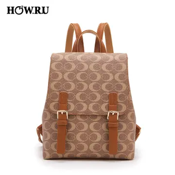 2021 Luxury Brand Women Pu Leather Backpack Bag Letter Print Korea