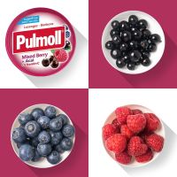 ลูกอม มิกซ์เบอร์รี่ ผสมวิตามินซี Pulmoll Mixed Berry +Acai+Vitamin C พูลมอล ลูกอมปราศจากน้ำตาล สดชื่น เสริมภูมิคุ้มกัน Toothfriendly สินค้านำเข้า