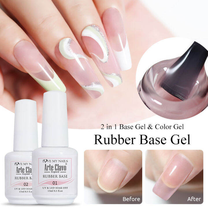 Arte Clavo Color Rubber Base Coat Gel Nail 15ml Semi Permanent ...